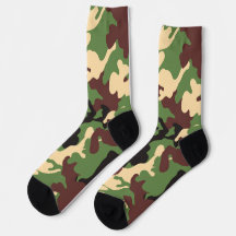 Calcetines verdes y marrones de camuflaje