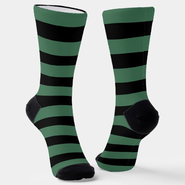 Calcetines Vestidos De Rayas Negros Y Verdes Para Hombres (Angular)