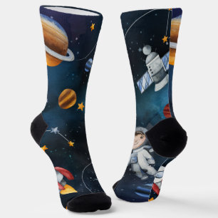 Calcetines Viaje al Espacio Galaxia Estrellas Luna
