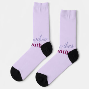 Calcetines vibraciones femeninas hashtag rosa lila claro