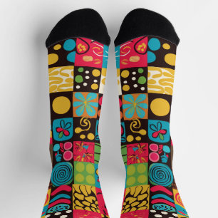 Calcetines Vibraciones Retro de los 70 Groovy Patrón