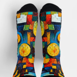Calcetines Vibrant Dreams Geometry – Bold Modern Abstract Art