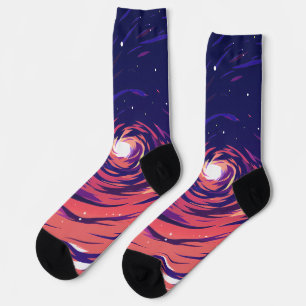 Calcetines Vibrant Swirling Galaxy with Bright Center