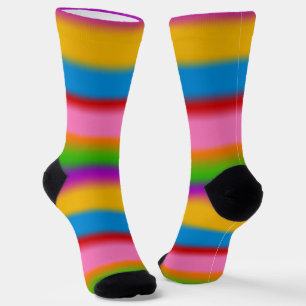 Calcetines Vibrantes rayas de gradiente de arcoíris multicolo