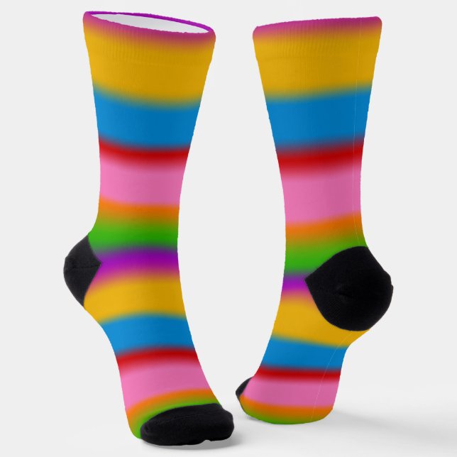 Calcetines Vibrantes rayas de gradiente de arcoíris multicolo (Angular)