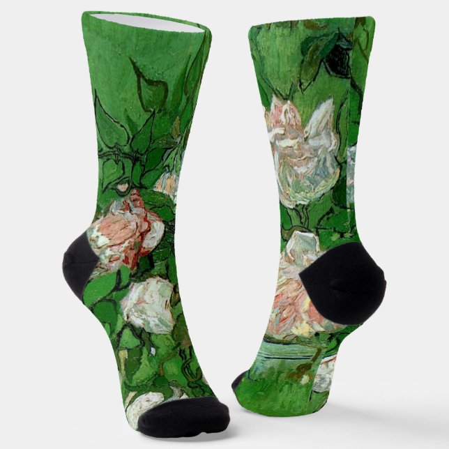 Calcetines Vida muerta: rosas rosas rosas de Vincent van Gogh (Angular)