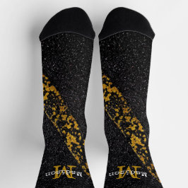 Calcetines Vieja línea de pintura amarilla gris camino asfalt