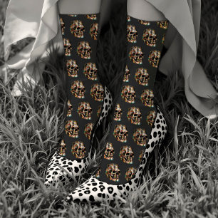 Calcetines Viejo cráneo asusta Guay y Halloween gótico único