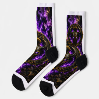 Calcetines Viking Nordique Violet et Noir – Desig
