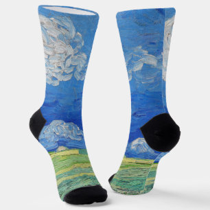 Calcetines Vincent van Gogh - Campos de trigo bajo nubes de t