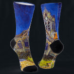 Calcetines Vincent van Gogh - La Iglesia de Auvers<br><div class="desc">Iglesia de Auvers / l'Eglise à Auvers-sur-oise por Vincent Van Gogh en 1890</div>