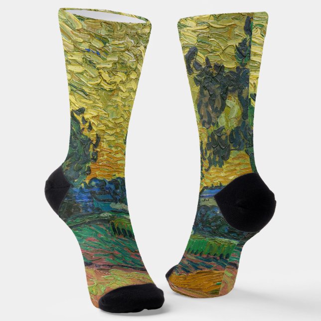 Calcetines Vincent van Gogh - Paisaje en Crepúsculo (Angular)