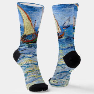 Calcetines Vincent van Gogh - Paisaje marino cerca de Saintes