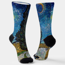 Calcetines Vincent van Gogh - Road with Cypress and Star
