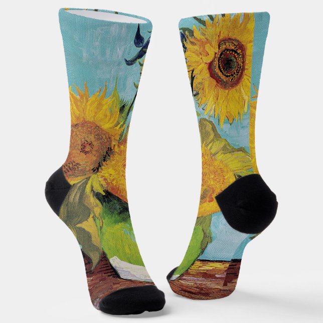 Calcetines Vincent Van Gogh - Tres girasoles en una caja (Angular)
