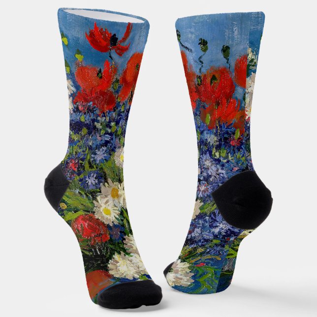 Calcetines Vincent van Gogh - Vase con Cornflowers & Poppies (Angular)