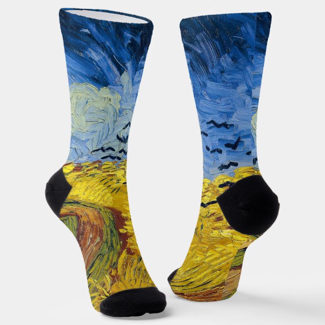 Calcetines Vincent van Gogh - Wheatfield con cuervos (Angular)