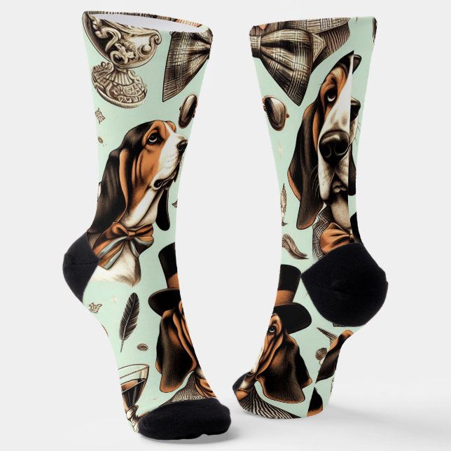Calcetines Vintage Basset Hound Seamless (Angular)