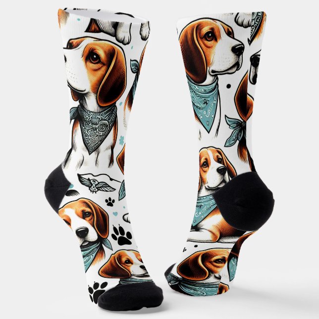 Calcetines Vintage Beagle Puppy Seamless (Angular)