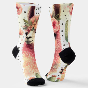 Calcetines Vintage Cute Llama Watercolor