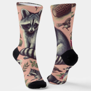 Calcetines Vintage Cute Racoon