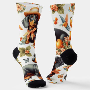 Calcetines Vintage Dachshund Seamless