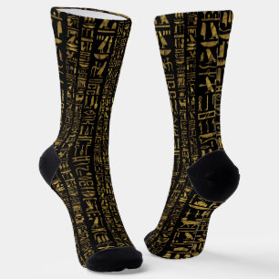 Calcetines Vintage de patrón jeroglífico egipcio
