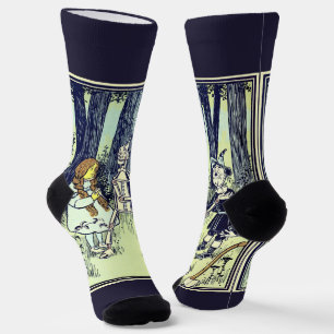 Calcetines Vintage El mago de Oz, Dorothy conoce al Hombre de