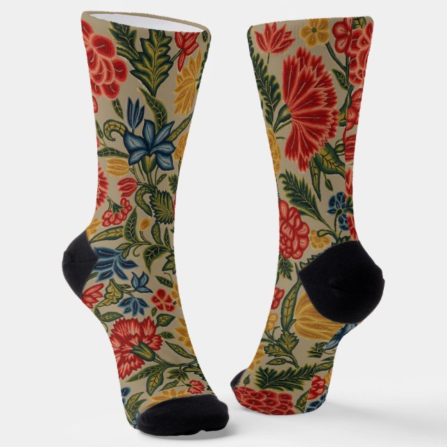 Calcetines Vintage Floral Garden Artwork (Angular)