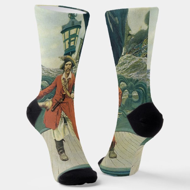 Calcetines Vintage Pirates, Captain Keitt by Howard Pyle (Angular)