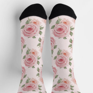 Calcetines Vintage rosa rosa rosa jardilla de campo patrón fl
