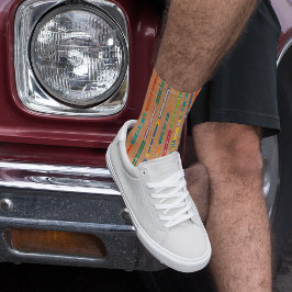 Calcetines Vintage Skis Light Brown Patterned