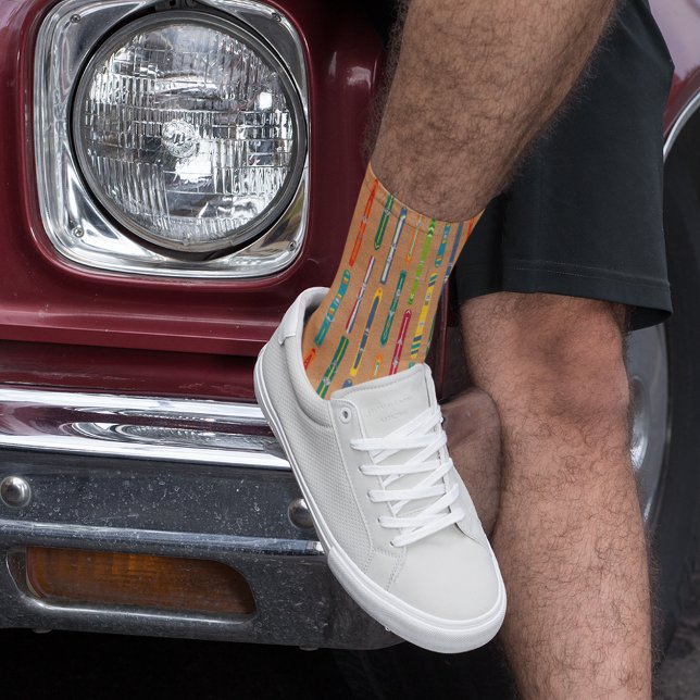 Calcetines Vintage Skis Light Brown Patterned (Subido por el creador)