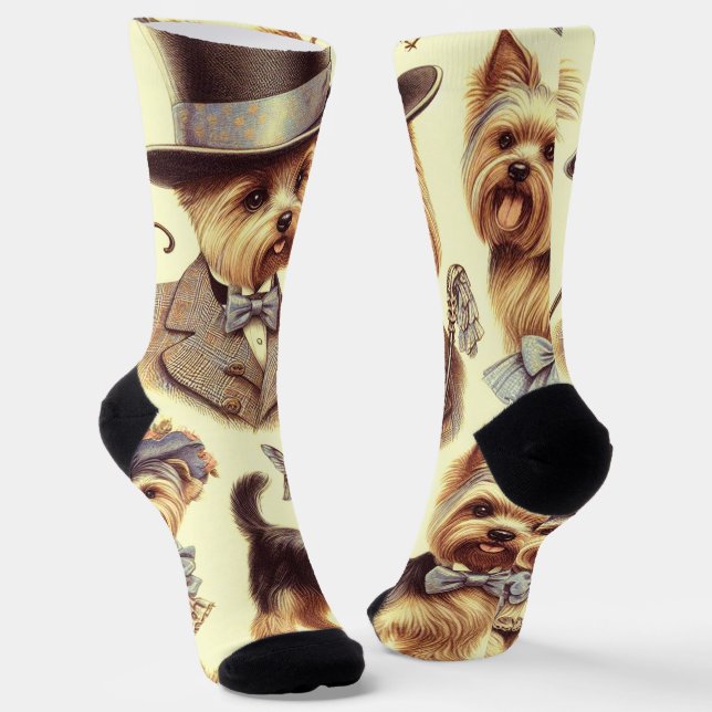 Calcetines Vintage Yorkshire Terrier Seamless (Angular)
