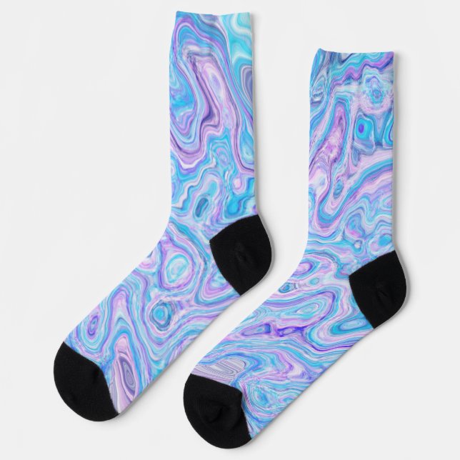 Calcetines Violet Blue Marble Texture Abstract Liquid Paint (Izquierda)