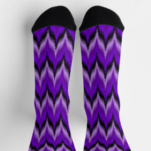 Calcetines Violet Purple and Black Zig Zag Unisex