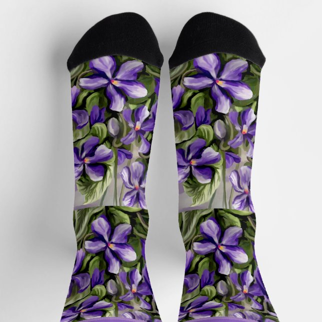 Calcetines violetas en tarro lunar (Arriba)