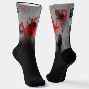 Calcetines Visual grueso con tema de terror escalofriante de