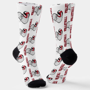 Calcetines Voleibol - Rojo, Negro, Blanco