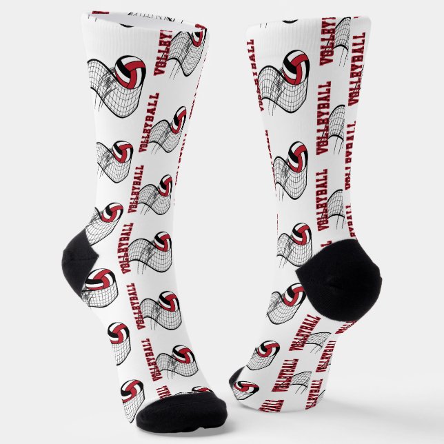 Calcetines Voleibol - Rojo, Negro, Blanco (Angular)