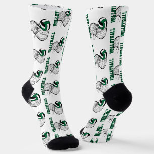 Calcetines Voleibol - Verde oscuro, negro y blanco