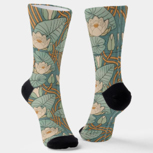 Calcetines Water Lilies Lily Naturaleza Art Nouveau