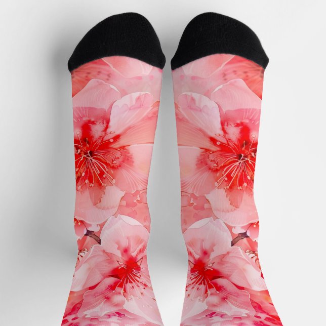 Calcetines Watercolor Cherry Blossom (Arriba)