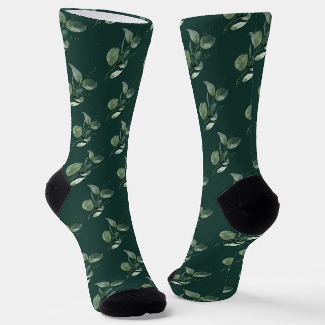 Calcetines Watercolor Eucalyptus Sage Green College (Angular)