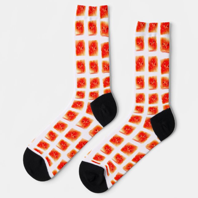 Calcetines Watermelon Slice Pattern – Seamless Summer Fruit o (Izquierda)
