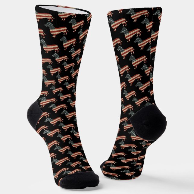 Calcetines Weenie El Pueblo Dachshund 4 De Julio (Angular)