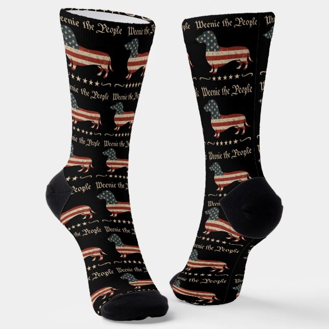 Calcetines Weenie El Pueblo Dachshund 4 De Julio (Angular)