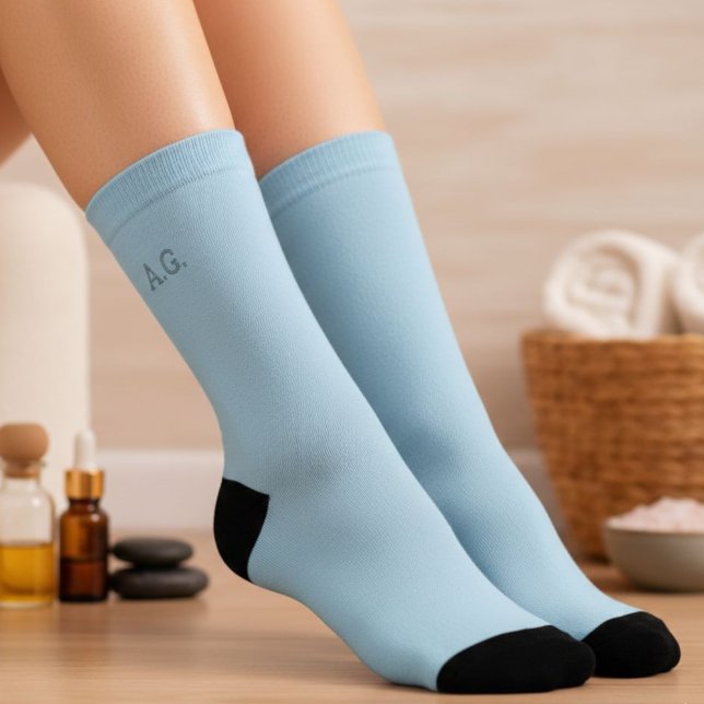 Calcetines Wellness Waters Socks - Pastel Blue with Initials (Subido por el creador)