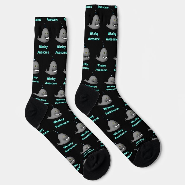 Calcetines Whaley Awesome Funny Whale Pun Design (Derecha)