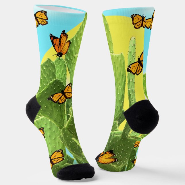 Calcetines Whimsical Cactus And Butterflies (Angular)
